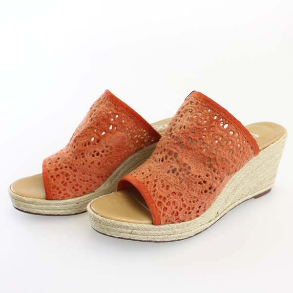 f×a レースミュール オレンジ size37 f×a レースミュール オレンジ size37