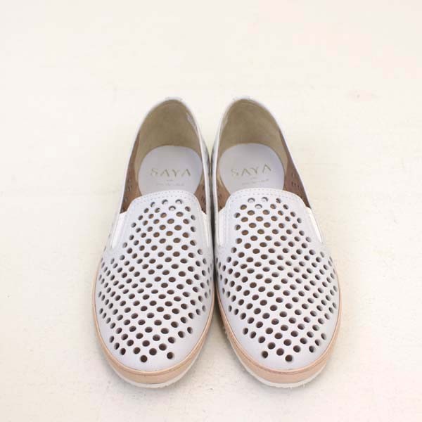 SAYA ドットパンチングレザースリッポン ライトグレー size24 SAYA ドットパンチングレザースリッポン ライトグレー size24