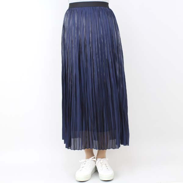 ヒロココシノ ラメロングプリーツスカート ネイビー size M ヒロココシノ ラメロングプリーツスカート ネイビー size M