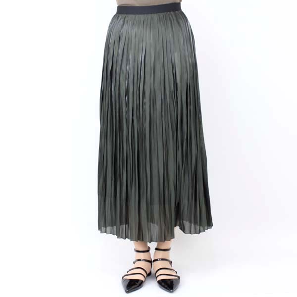 ヒロココシノ ラメロングプリーツスカート カーキ size M ヒロココシノ ラメロングプリーツスカート カーキ size M