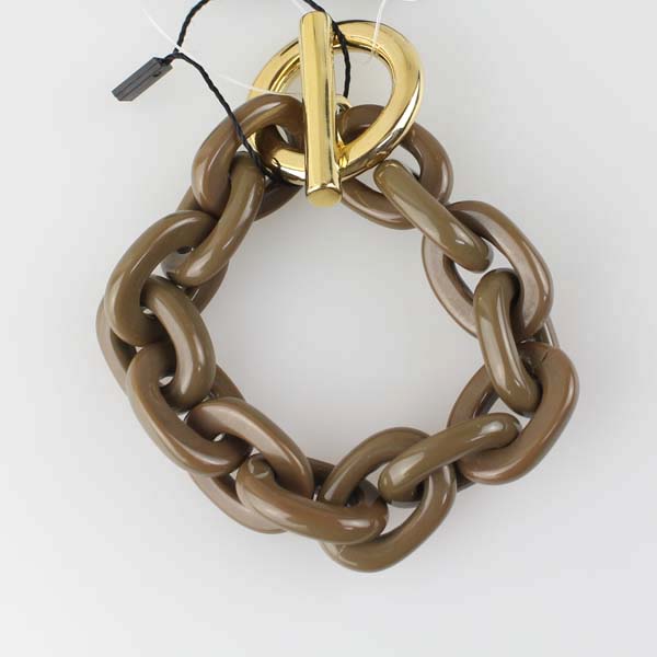 H.P france OSKLEN カーキチェーンブレスレット ブラウン size Free H.P france OSKLEN カーキチェーンブレスレット ブラウン size Free