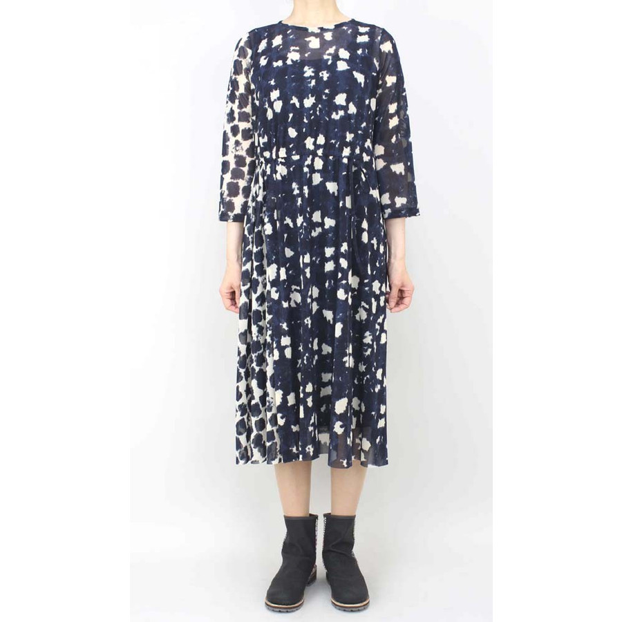 ヒロココシノ まだらドットワンピース ネイビー size M ヒロココシノ まだらドットワンピース ネイビー size M