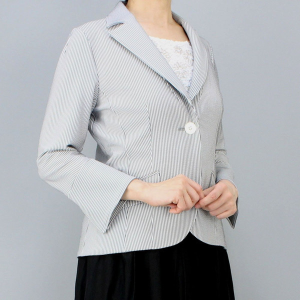 ストライプジャケット グレー size L ストライプジャケット グレー size L