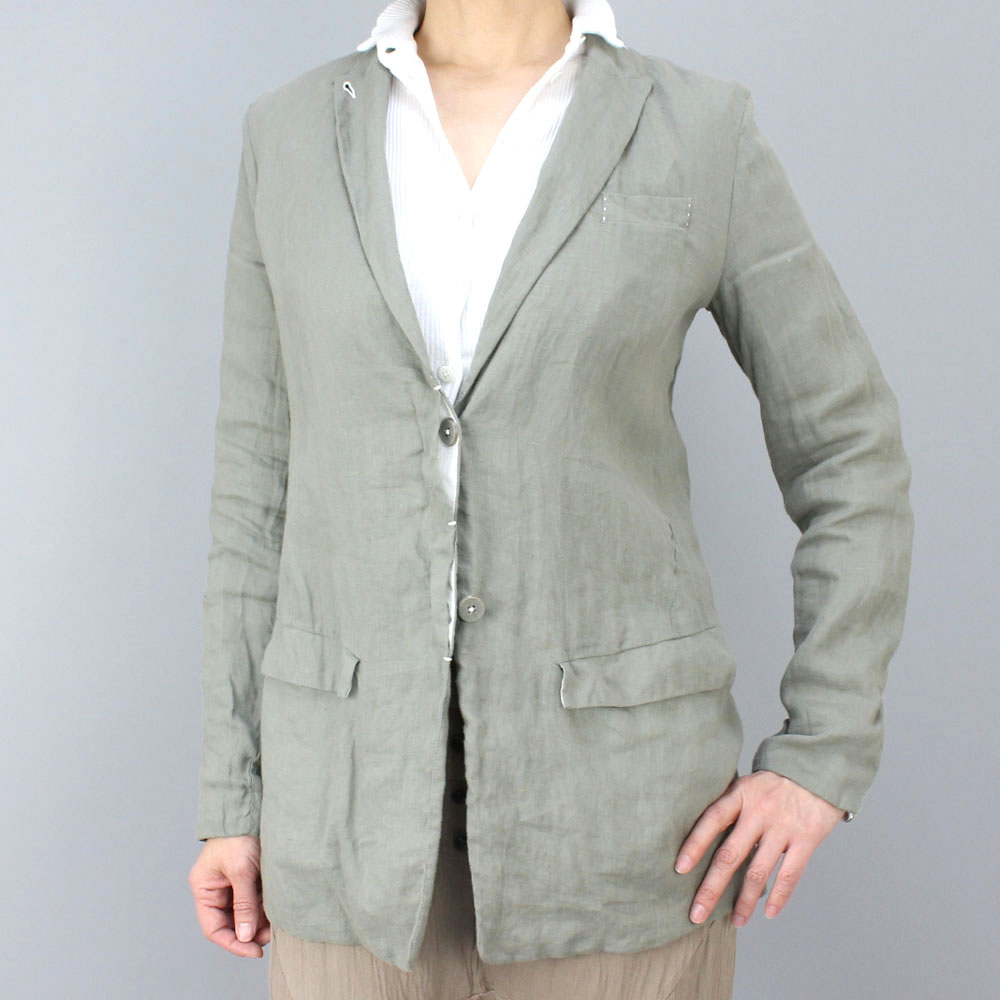 トランジットパーサッチ 麻ジャケット グリーン size M トランジットパーサッチ 麻ジャケット グリーン size M