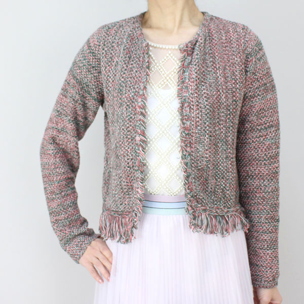 コテラック acote ピンクグリーンニットカーディガン ピンク size M コテラック acote ピンクグリーンニットカーディガン ピンク size M
