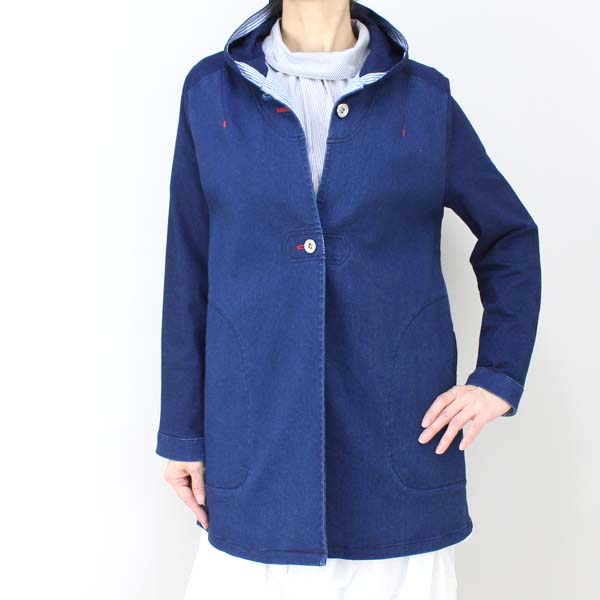 カロ フード付きブルージャケット ブルー size M カロ フード付きブルージャケット ブルー size M