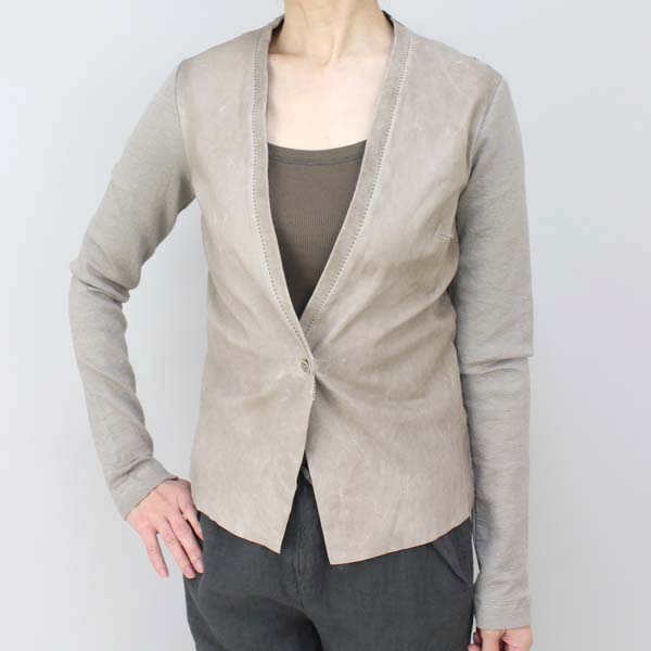 トランジットパーサッチ 羊革異素材コンビショートジャケット ベージュ size M トランジットパーサッチ 羊革異素材コンビショートジャケット ベージュ size M