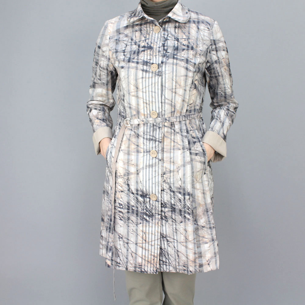 MANOMANO ベージュグレー柄スプリングコート size M MANOMANO ベージュグレー柄スプリングコート size M
