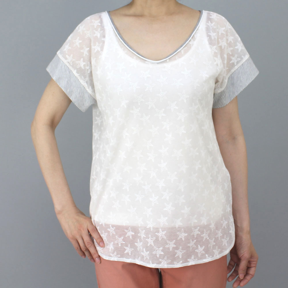 MARCCAIN ヒトデ柄カットソー ベージュ size S MARCCAIN ヒトデ柄カットソー ベージュ size S