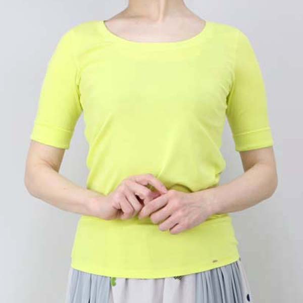 MARCCAIN 綿ストレッチ半袖カットソー イエロー size M MARCCAIN 綿ストレッチ半袖カットソー イエロー size M