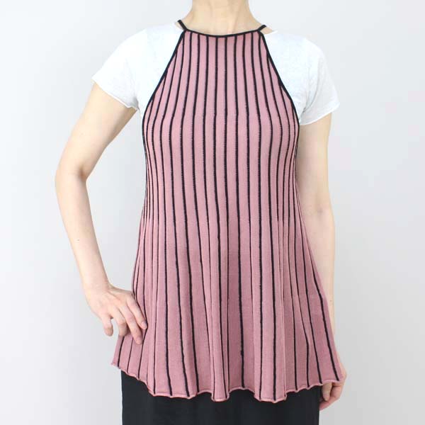 H.P france OSKLEN ピンクストライプニットキャミソール ピンク size M H.P france OSKLEN ピンクストライプニットキャミソール ピンク size M