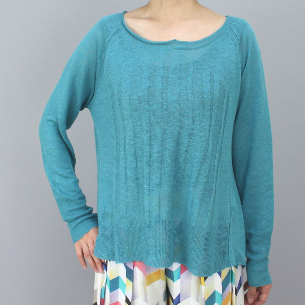 コテラック ブルー麻セーター size S コテラック ブルー麻セーター size S