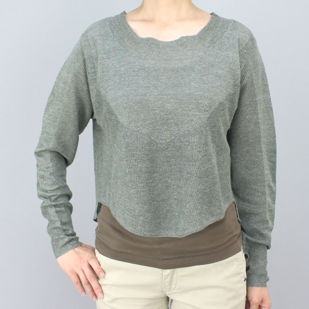 コテラック カーキ麻セーター size M コテラック カーキ麻セーター size M
