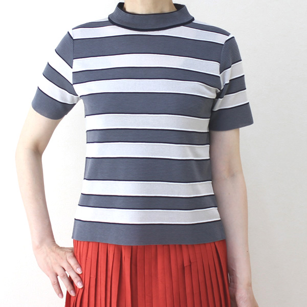 ヒロココシノ グレーボーダーセーター size M ヒロココシノ グレーボーダーセーター size M