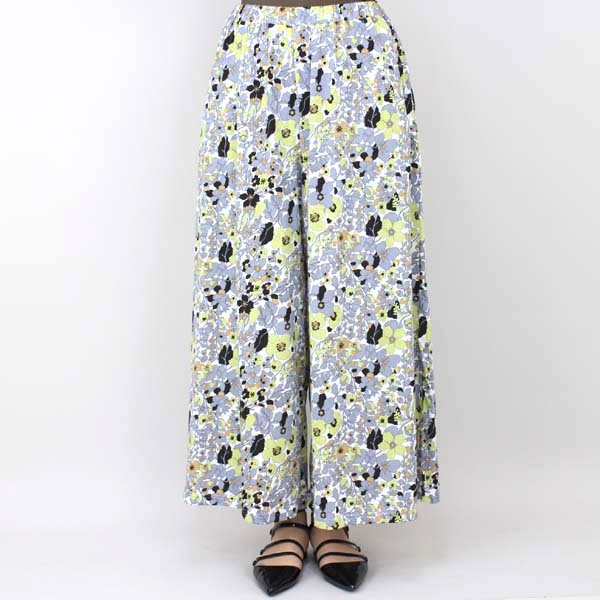 GOKI ゴキ 花柄ウエストゴムワイドパンツ グリーン size M GOKI ゴキ 花柄ウエストゴムワイドパンツ グリーン size M