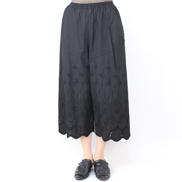 センソユニコ 刺繍ガウチョパンツ ブラック size M センソユニコ 刺繍ガウチョパンツ ブラック size M