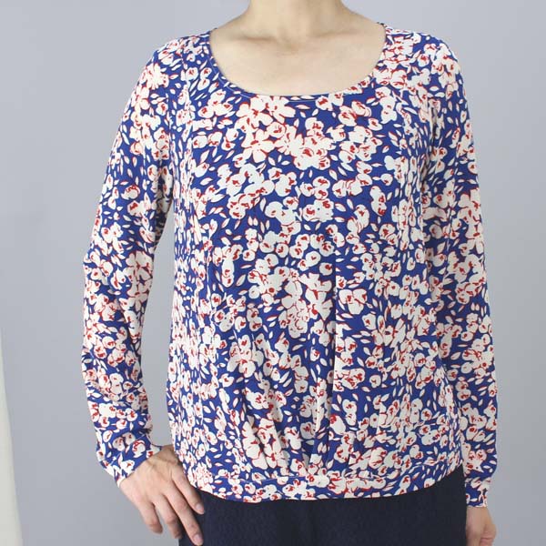 コテラック acote 花柄ブラウス ブルー size M コテラック acote 花柄ブラウス ブルー size M