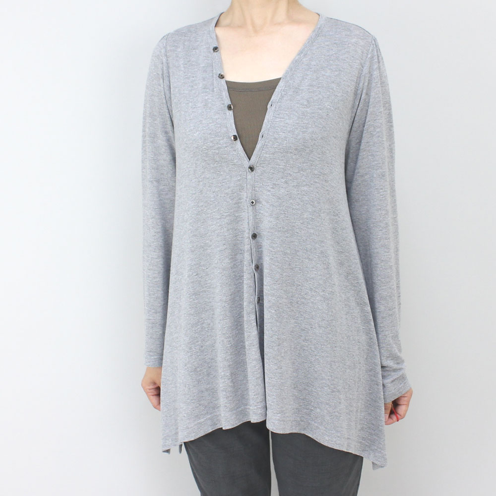 FOO フレアカーディガン グレー size M FOO フレアカーディガン グレー size M
