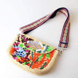 erfurt 刺繍ジュート麻ショルダーバッグ