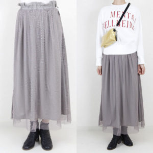 AGNOST メッシュリバーシブルフレアスカート
