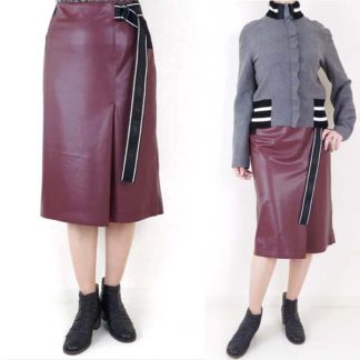 MARCCAIN　ワインフェイクレザースカート